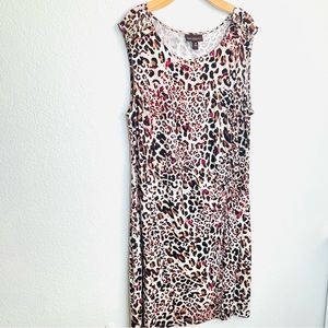 DANA BUCHMAN Animal print dress with chain accents